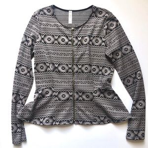 Zip up blouse with flare bottom